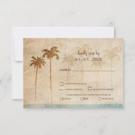 Convites Rustic Palm Trees Beach Wedding rsvp
