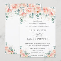 Rustic Peach Floral Rosas Greenery Casamento