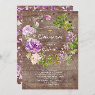 Convites Rustic Peonies Floral Wreath Communitation