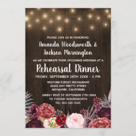 Convites Rustic Peony Marsala - Concursos para Janto de Ens