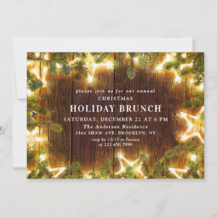 Convites Rustic Pine Cones Branch HOLIDAY BRUNCH