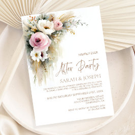 Convites Rustic Pink and White Floral Wedding After Party