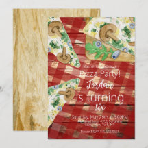 Rustic Pizza Slices Mushroom Festa de aniversário