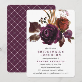 Convites Rustic Plum | Rosas Casamento de Roupas