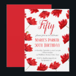 Convites Rustic Poppy 50th Birthday Wildflower Red Floral<br><div class="desc">Flores de papoila vermelhas aquarela 50ª Convites de festas de aniversários. Pintou cachorrinhos de mão sozinha. Personalize-o com seus detalhes.</div>