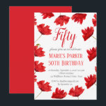 Convites Rustic Poppy 50th Birthday Wildflower Red Floral<br><div class="desc">Flores de papoila vermelhas aquarela 50ª Convites de festas de aniversários. Pintou cachorrinhos de mão sozinha. Personalize-o com seus detalhes.</div>