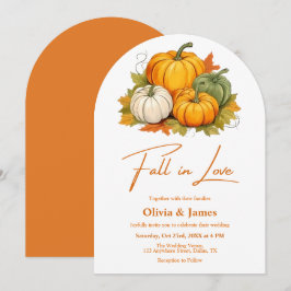 Convites Rustic Pumpkin Burnt Orange Fall in Love Weding