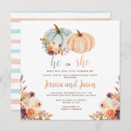 Convites Rustic Pumpkin Gender Revement Party
