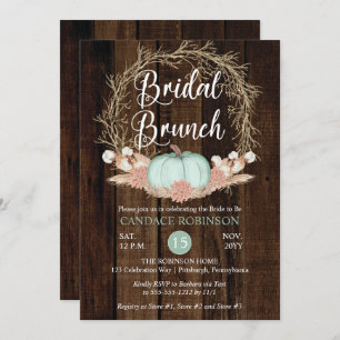 Convites Rustic Pumpkin Pampas Wreath Bridal Brunch