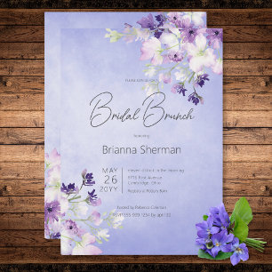 Convites Rustic Purple Watercolor Bridal Brunch