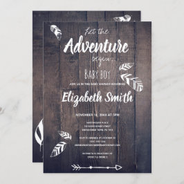 Convites Rustic Que a aventura comece.