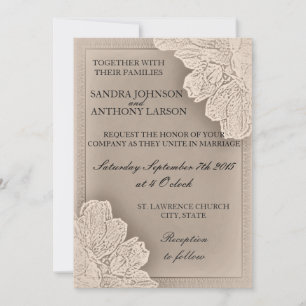 Convites Rustic Raised Floral Weditation