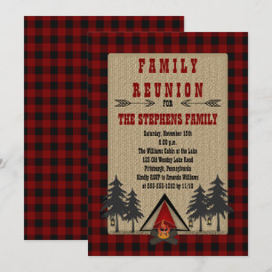 Convites Rustic Red Buffalo Verifica Reunião Familiar de A