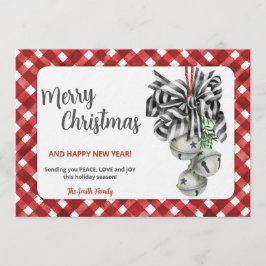 Convites Rustic Red Gingham Noël Christmas Invitation