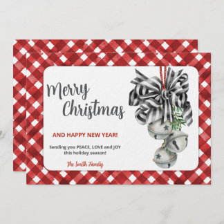 Convites Rustic Red Gingham Noël Christmas Invitation