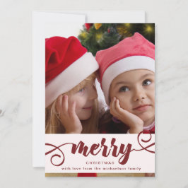 Convites Rustic Red Holly com Feriado de Natal Fotográfico