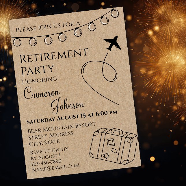 Convites Rustic Retirement Party (Criador carregado)