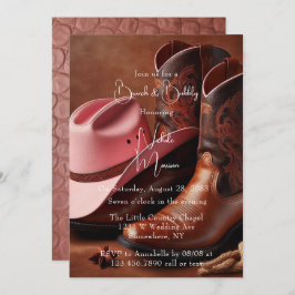 Convites Rustic Romance: Boots & Hat Brunch e Bubble
