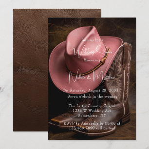 Convites Rustic Romance: Boots & Hat Chá de casamento