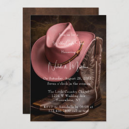 Convites Rustic Romance: Chá de Casais Boots & Hat Weddin