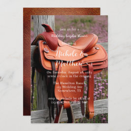 Convites Rustic Romance: Saddle em Casais de Casamento de F