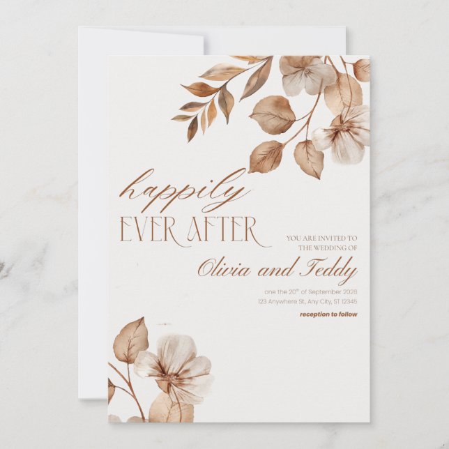 Convites Rustic Romance Wedding Invitations v2 (Frente)