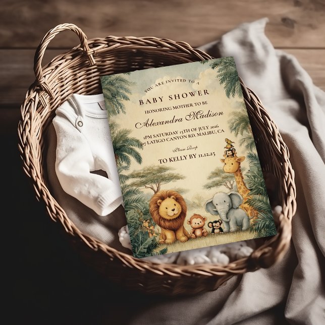 Convites Rustic Safari Friends Baby Shower (Criador carregado)