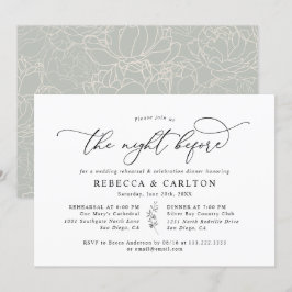 Convites Rustic Sage Na Noite Antes Do Janto De Ensaio