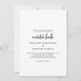 Convites Rustic Script Spanestra Boda