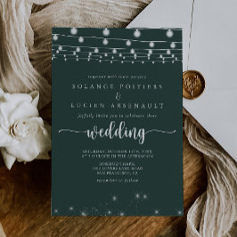 Convites Rustic String Luz Verde Casamento