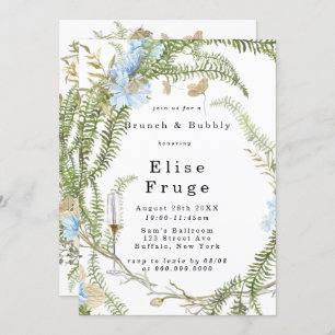 Convites Rustic Summer Fern Wreath Brunch e Bubble Invitati