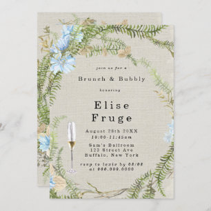 Convites Rustic Summer Fern Wreath Brunch e Bubble Invitati