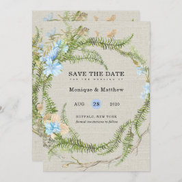 Convites Rustic Summer Fern Wreath Casamento Salva A Data