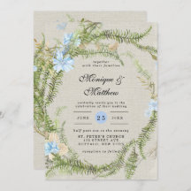 Rustic Summer Fern Wreath Wedding