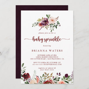 Convites Rustic Summer Floral Calliografia Bebê Sprinkle