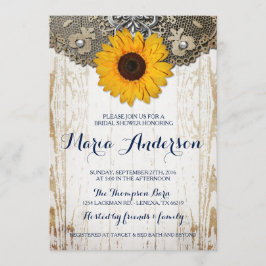 Convites Rustic Sunflower and Lace Chá de panela Invite