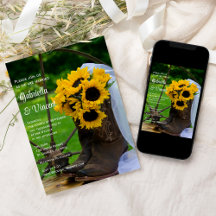 Rustic Sunflower Cowboy Boots Western Weds