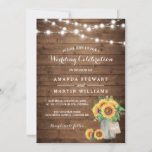 Rustic Sunflower Mason Jar String Luzes Casamento