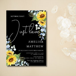 Convites Rustic Sunflower Script Apenas Adora Casamento Neg