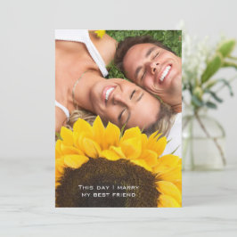 Convites Rustic Sunflower Your Photo Casamento