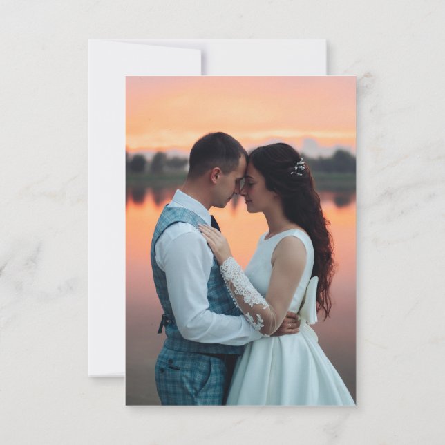 Convites Rustic Sunset Budget Minimalist 2 Foto de Casament (Verso)