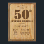 Convites Rustic Surprise 50th Birthday Invitation Wood<br><div class="desc">Rustic Surprise 50º Convite de Aniversário com o Fundo Rustic Wood. Vintage Retro Country. Aniversário Adulto. Homens ou Mulheres Aniversário. Menino ou Menina Menina Menina Adolescente Convidam. 13 15 de 16º 18º 20 21rua 30 de 40º 50º 80 de 60º 70 de 100º. Qualquer Idade. Para mais personalização, clique no...</div>