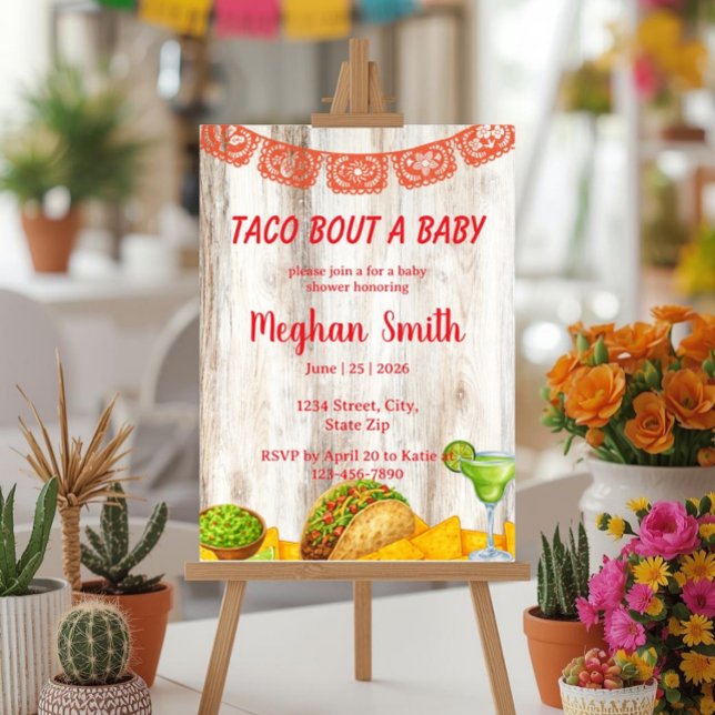 Convites Rustic Taco ‘Bout a Baby Shower Invitation (Criador carregado)