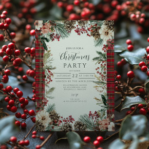 Convites Rustic Tartan Natal