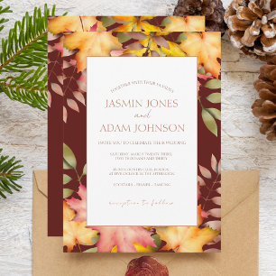 Convites Rustic Terracotta Autumn Fall Deixa Casamento
