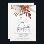 Convites Rustic Terracotta Florals Terceira Festa de aniver<br><div class="desc">Rustic Terracotta Florals Sexto Aniversário Um roteiro elegante para a ocasião e personalizar facilmente o resto do texto de acordo com suas necessidades.</div>
