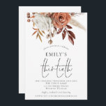 Convites Rustic Terracotta Florals Terceira Festa de aniver<br><div class="desc">Rustic Terracotta Florals Sexto Aniversário Um roteiro elegante para a ocasião e personalizar facilmente o resto do texto de acordo com suas necessidades.</div>