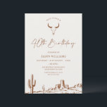 Convites Rustic Terracotta Western aniversário de 40 anos<br><div class="desc">Rustic Terracotta Western Wild West ou Rodeo aniversário de 40 anos Invitation Este convite para aniversário de 40 anos ocidental apresenta um crânio de touros, ilustração da paisagem do deserto e um título de caligrafia moderno. É ideal para alguém que tenha uma festa de aniversário de 40 anos estilo country...</div>