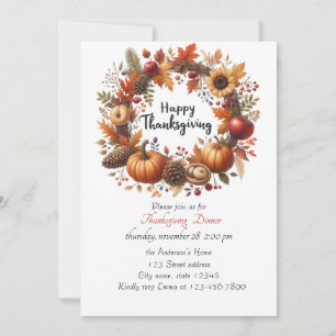 Convites Rustic Thankanding Pumpkin Watercolor Autumn