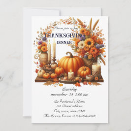 Convites Rustic Thankanding Pumpkin Watercolor Autumn